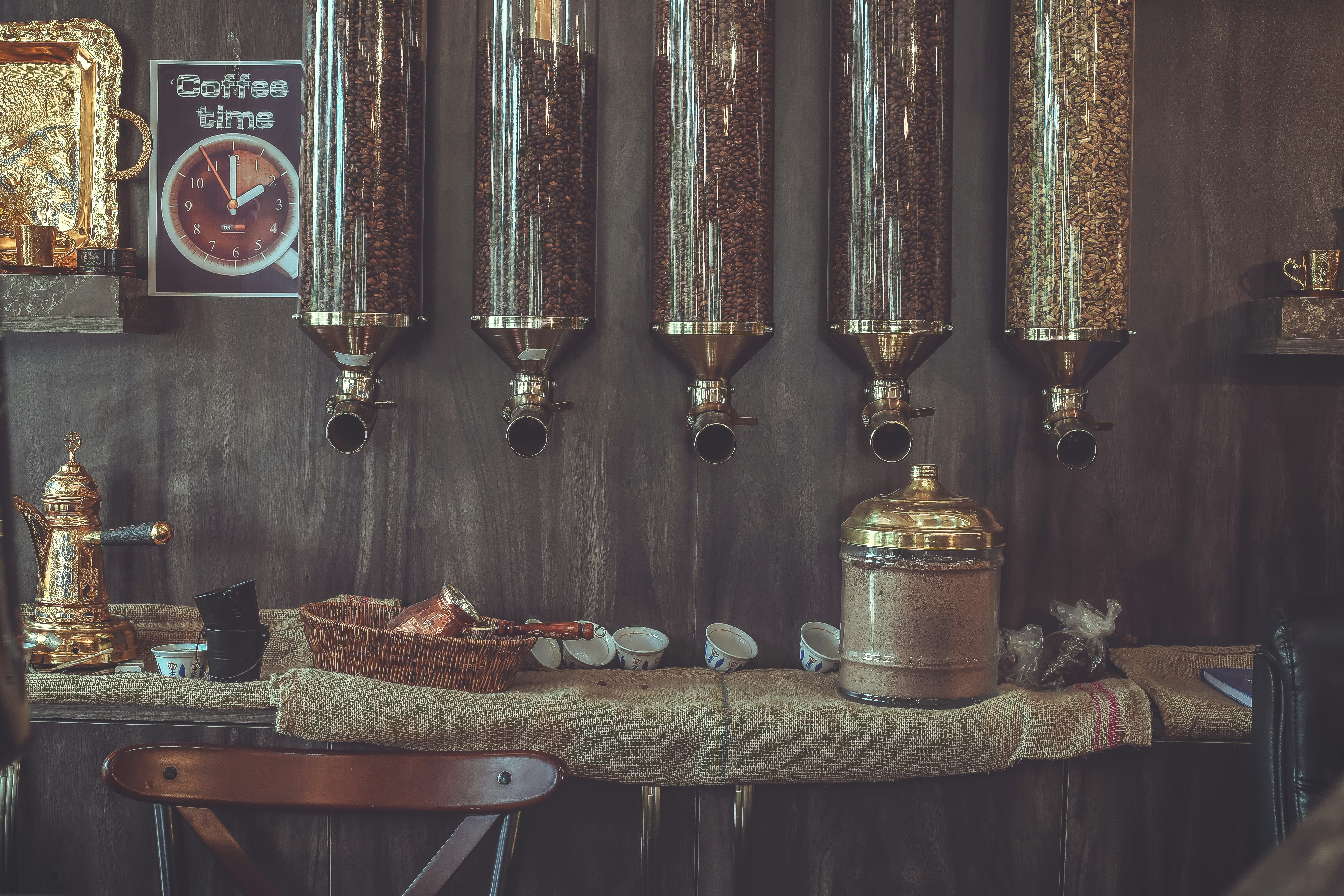 Interior de la cafetería